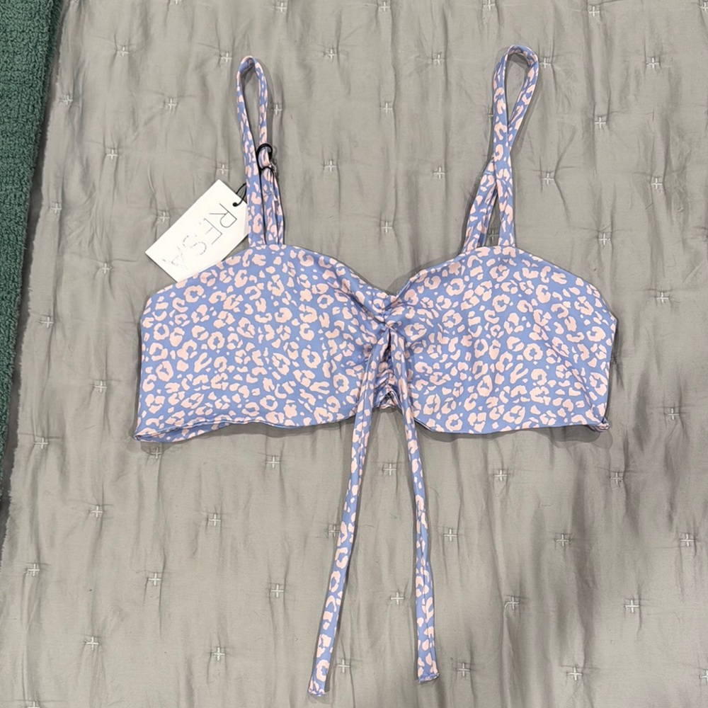 RESA Leopard Print Lace-Up Bralette